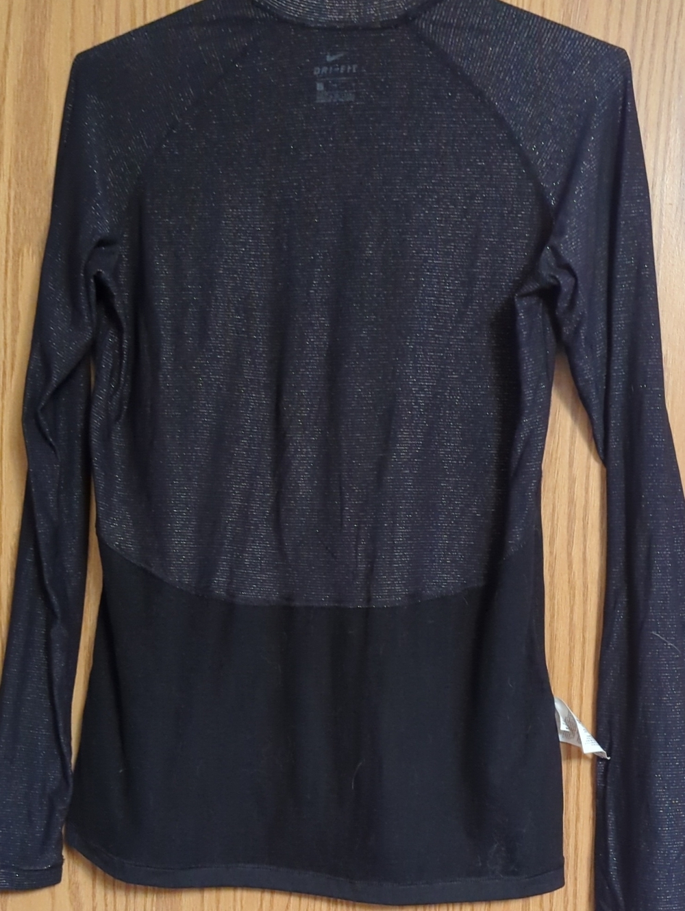 Nike Long Sleeve Shimmery Black Athletic Top